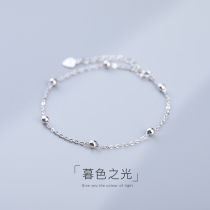 925 sterling silver small ball bracelet chic cold wind bracelet ins simple personality bracelet temperament girl Hand White