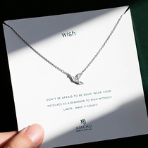 925 sterling silver Thousand Paper Crane pendant necklace female niche brand design light luxury choker hipster simple Mori