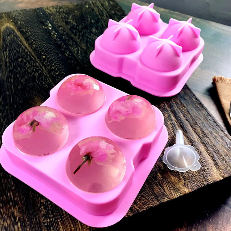 Thực phẩm lớp silicone khuôn hình cầu tròn băng khúc côn cầu puck tròn khối băng hộp bánh bao thạch sô cô la - Tự làm khuôn nướng khuôn bánh trung thu rau câu