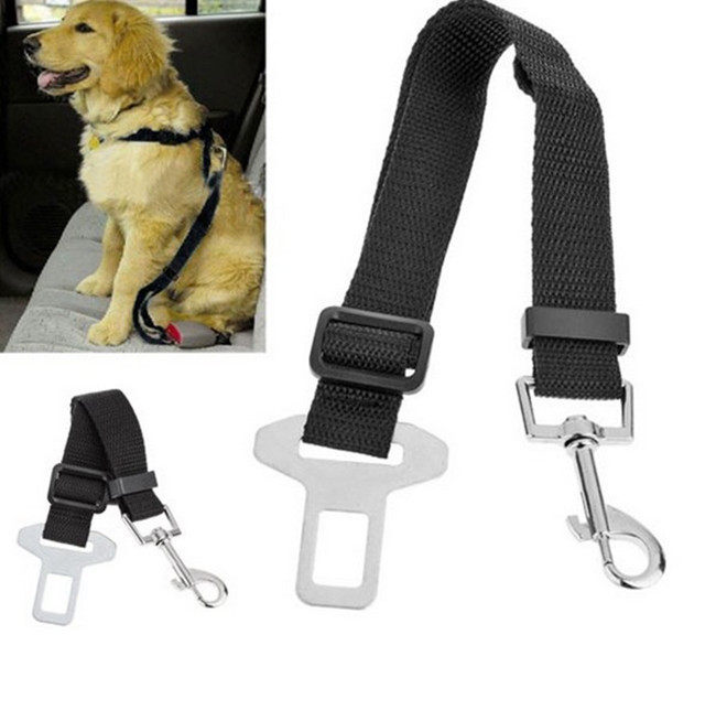 Pet Car Seat Belt Cat Pooch Retractable Seatbelt Pets Out of Travel Self-Driving Traction Belt