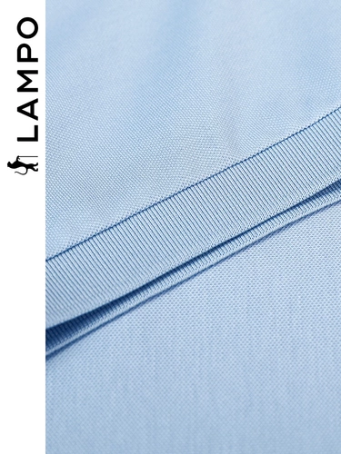 [Технология прохлада] Lampo/Blue Panther Short -sleeed T -Fork Male Long Velvet Cotton Coliding, дышащая светло -голубая универсальная рубашка Polo
