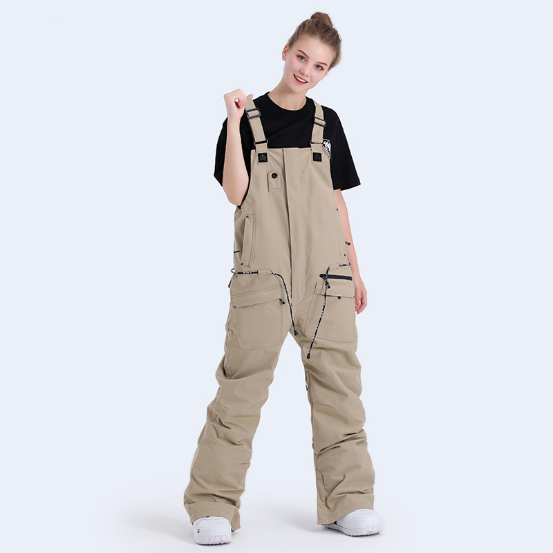 Smining Ski Pants Women's Snowboard Double Board Couple Model Waterproof Windproof Warm Korean Version Strap Ski Pants Men
