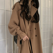 2020 new womens Hepburn style woolen coat fashion temperament Mori small man woolen coat female autumn