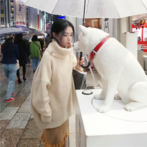 Sweater women loose thickened forest line lazy wind ins tide literary trend fairy high collar pullover autumn and winter women wear