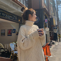 Sweater women loose thick lazy wind ins tide 2020 new retro Japanese high collar pullover autumn winter women wear