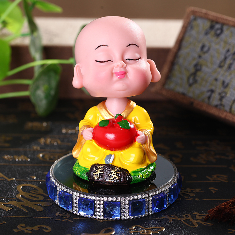 Cute Little Monk Car Decoration Car Interior Accessories Shaking Head Car Decoration Safe Car Car Decoration Supplies