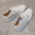 Giày trắng nữ Velcro giày vải retro retro 2019 xuân mới phiên bản Hàn Quốc của giày hoang dã gió in giày đường phố shop giày sneaker Plimsolls