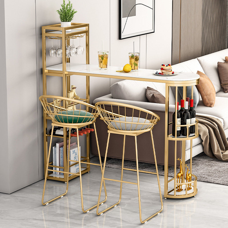 Nordic light luxury wine cabinet bar table home living dining room kitchen balcony partition porch wall table and chair combination