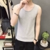 Áo vest nam màu rắn nam giới thể dục bó sát thể thao bó sát mồ hôi dưới áo vest nam tự canh mùa hè bông thủy triều - Áo vest cotton áo vest khoác nam Áo vest cotton