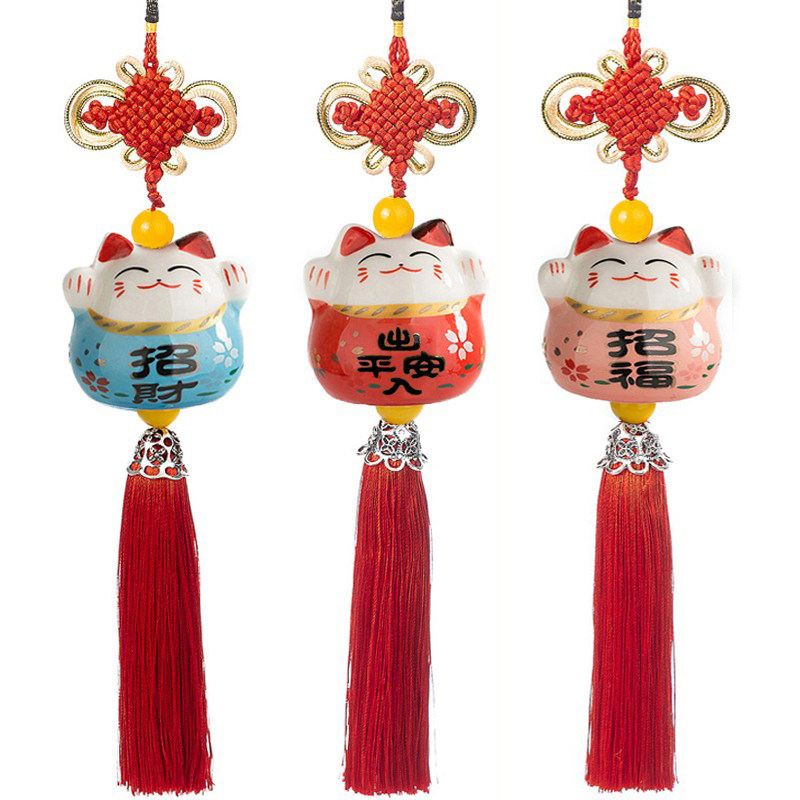 Property Cat China Knot Accessories Interior Decoration Pendant In Car Rear Mirror Hanging Accessories Inside The Car Shop Recruiting Small Pendants