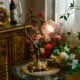 Vintage French Retro Table Lamp, Medieval Brass Pastoral Style Rose Atmosphere Living Room Bedroom Bedside Table Lamp