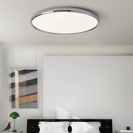Full-Spectrum Bedroom Lamp, Eye-Protecting Study Ceiling Lamp, French Bauhaus Mid-Century Cream Style Round Master Bedroom Room Lamp