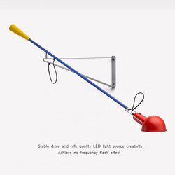 Apeal Italian Long-Arm Wall Lamp Living Room Normcore Long Pole Rocker Reading Lamp Medieval Industrial Style Wall Lamp