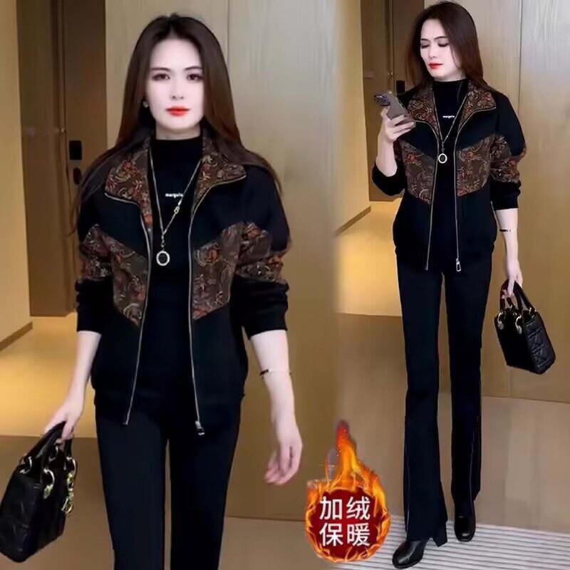 Lanxiu Selected Women's Clothing Autumn and Winter Fashionable Fleece-Lined Jacket Versatile Cardigan for Petite Women Casual Top
