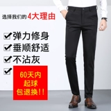 Летние тонкие черные эластичные штаны, шелковый пиджак классического кроя для отдыха, облегающий крой, свободный прямой крой