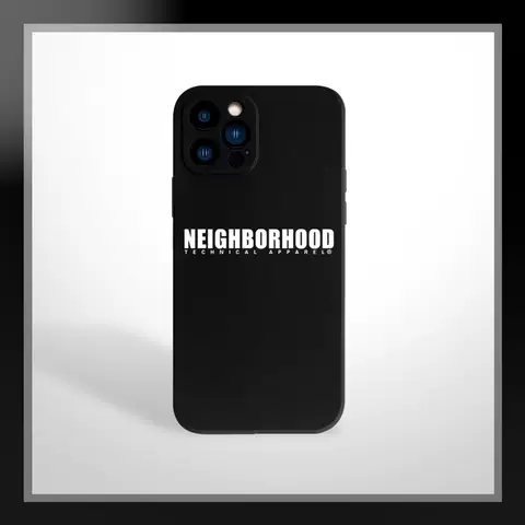 Trendy Fashionable NBHD NEIGHBORHOOD Anti-Fall Matte Soft Case: Black & White – iPhone 16, iPhone 15, iPhone 14, iPhone 13, iPhone 12