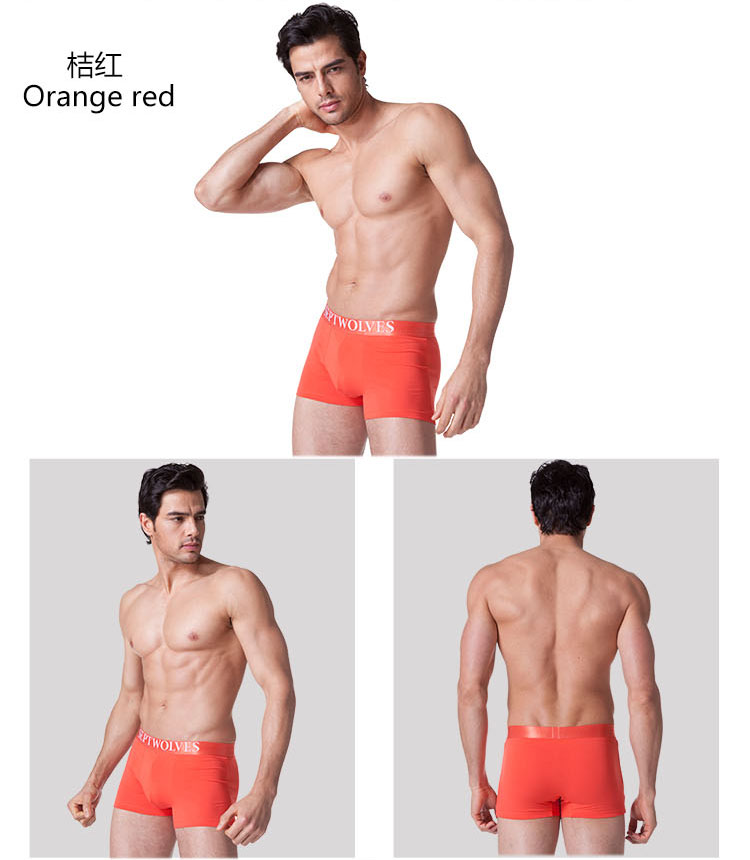 Bảy con sói đồ lót nam võ sĩ nam cotton thoáng khí tuần thanh niên quần hộp quà tặng ngày Valentine quần sịp nam siêu mỏng