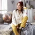 Quần áo trẻ em bằng cotton tinh khiết quần áo phụ nữ mang thai đồ ngủ sau sinh mùa xuân và mùa thu quần áo cho con bú và cho con bú rộng rãi phù hợp với bà mẹ mùa thu và mùa đông dịch vụ tại nhà - Giải trí mặc / Mum mặc