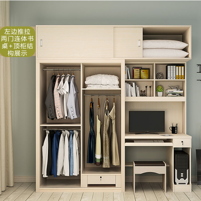Sliding Door Wardrobe With Computer Desk With Bookcase Bookcase