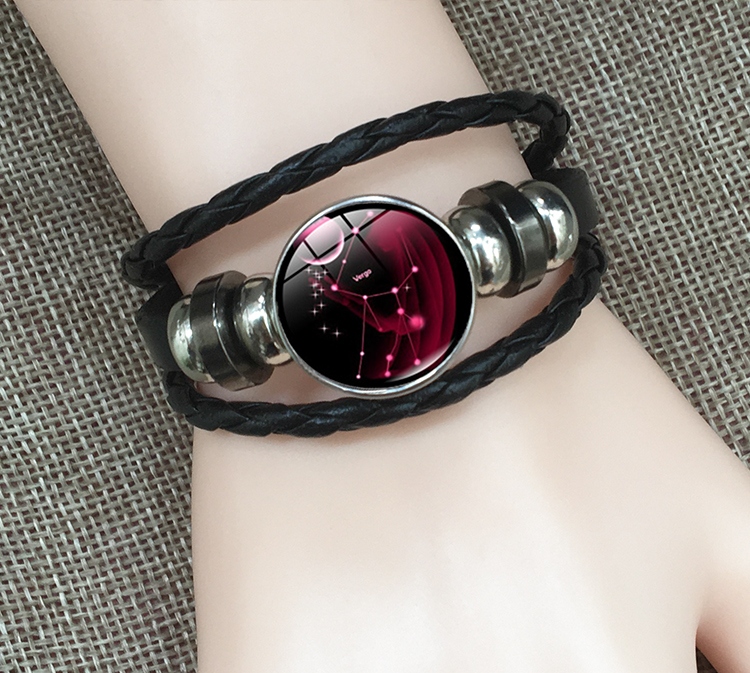 Sáng mười hai chòm sao vòng đeo tay nam và nữ sinh viên vài retro punk bracelet Sen Sở bạn gái đơn giản cá tính Hàn Quốc phiên bản