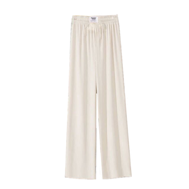 New Ice Silk Wide Leg Pants Women's Pants Summer Straight Thin Cool Pants Anti-Mosquito Casual Small Sports Pants Drape