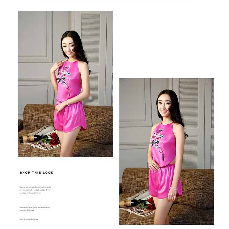 Lụa thêu người lớn nữ tạp dề cô dâu sexy sexy đồ ngủ năm nay đồ lót nổi tiếng phong cách dân gian cổ điển túi màu đỏ đồ pijama