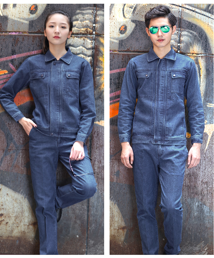 Denim hàn bảo hộ lao động phù hợp với nam chống bỏng chống cháy dày burn hàn chịu mài mòn mỏ than dịch vụ lao động dưới lòng đất mùa xuân và mùa thu