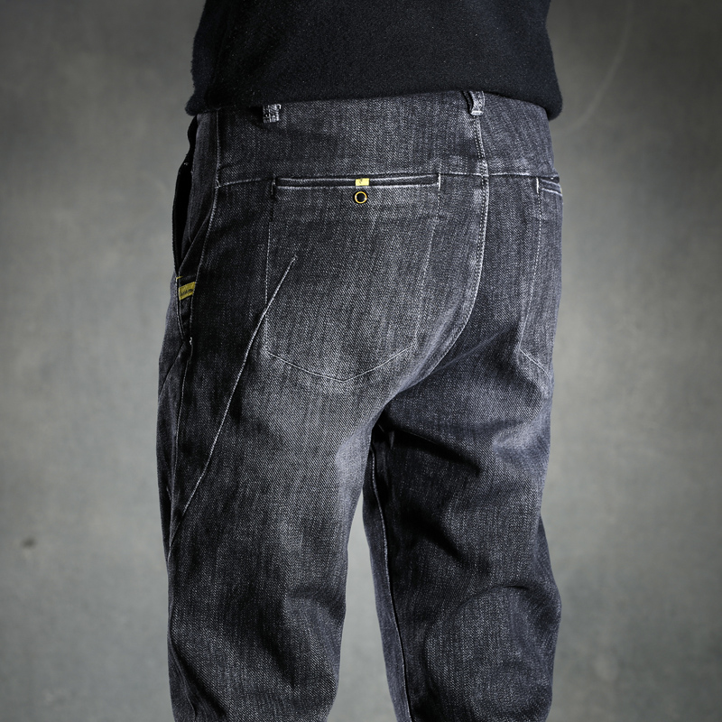 Pants men's spring autumn winter 2023 new sashimi small feet plus suede jeans Korean version trendy elastic tide cards-Taobao