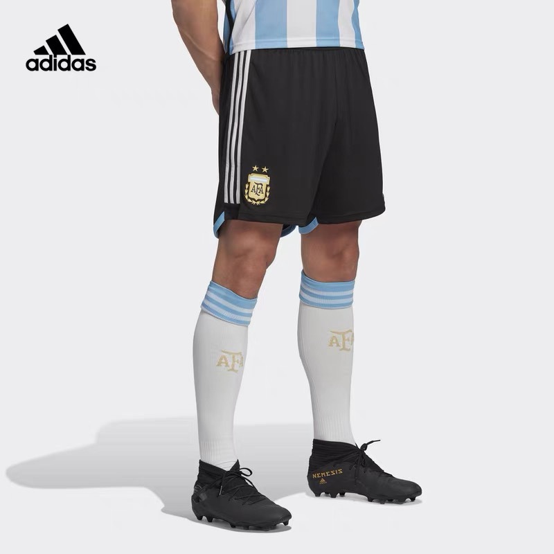 Argentina 2022 Qatar World Cup Official Authentic Home Football Shorts Hb9216