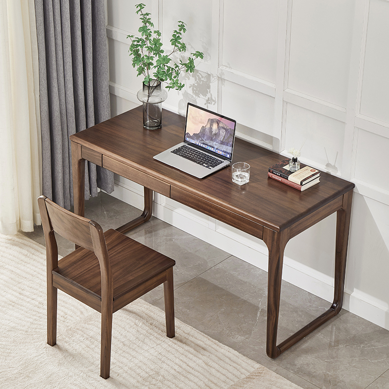 Nordic Black Walnuts Solid Wood Desk Home Desk Desk Brief Minima Family Type Bedroom Computer Study Desk