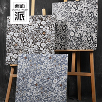 Mediterranean blue tiles net red garden floor tiles 600x600 background wall tiles Living room dining room non-slip tiles