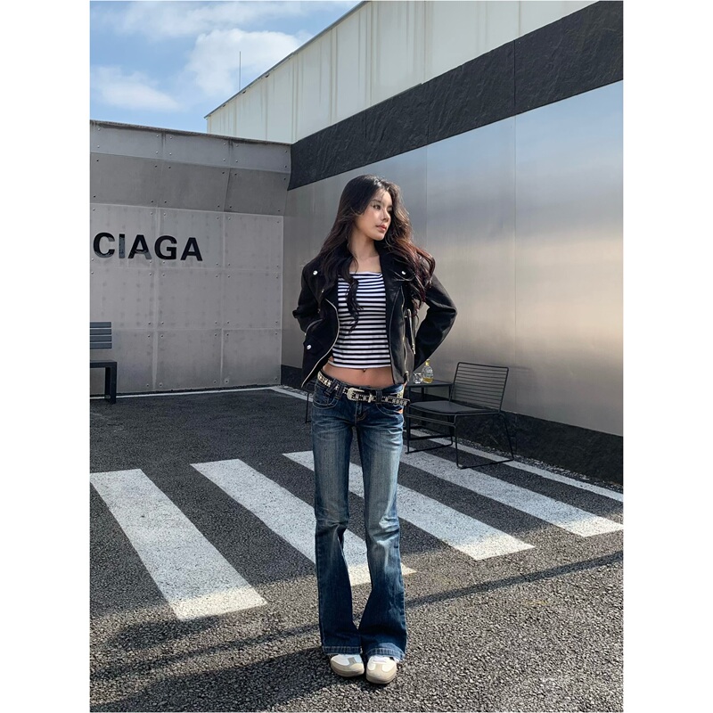 Blackrose Manzi Exclusive Vintage Y2K Jeans Retro Straight-Leg European and American Style Trendy Flared Pants