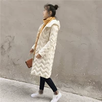 2018 mùa đông mới dài áo khoác cotton nhẹ phiên bản Hàn Quốc của bộ đồ cotton mỏng giảm béo với áo khoác cotton thắt eo áo khoác mũ lông nữ