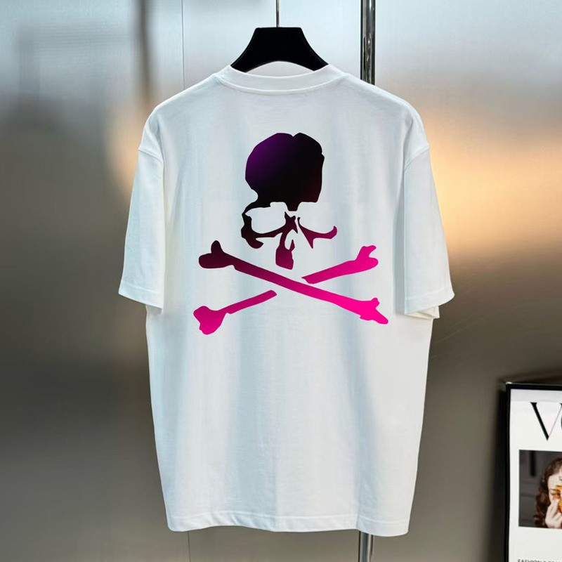 Summer European and American Trendy Brand Mmj Skull Colorful Print Short-Sleeve T-Shirt for Men and Women, Couple Casual Top Half-Sleeve Shirt