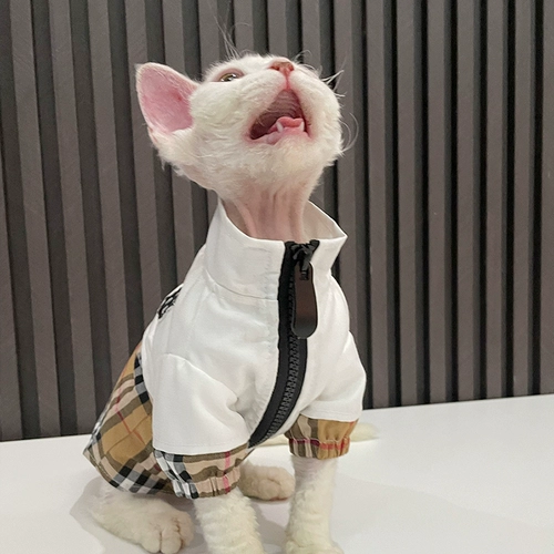 Безворосная одежда для кошачьей одежды Renfacai кот кошка Девин одежда чистая хлопковая сплайсинговая куртка модный осень и зимний стиль