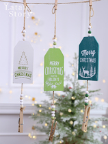 Christmas pendant Nordic wood hanging board clip Christmas tree decoration pendant hanging Christmas ornaments