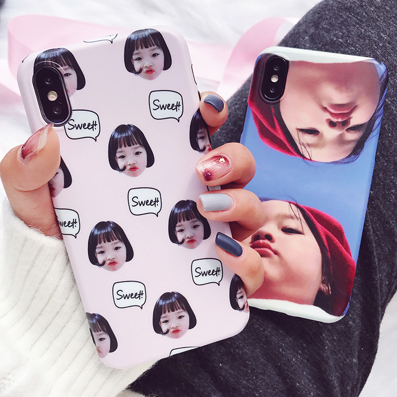权律二韩国表情包6苹果X手机壳7可爱6s全包iphone7plus磨砂8女软