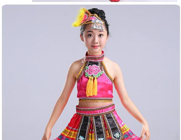 Trang phục dân tộc thiểu số, bé trai và bé gái, trang phục Miao, Zhuang, Yao, cucurbit, trang phục khiêu vũ, trang phục biểu diễn đồ thể thao trẻ em