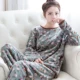 Mùa xuân và mùa thu tuổi trung niên mẹ đồ ngủ phụ nữ trung niên ông già flannel san hô nhung dày mùa đông mẹ chồng mùa đông đồ bộ pijama nữ lụa