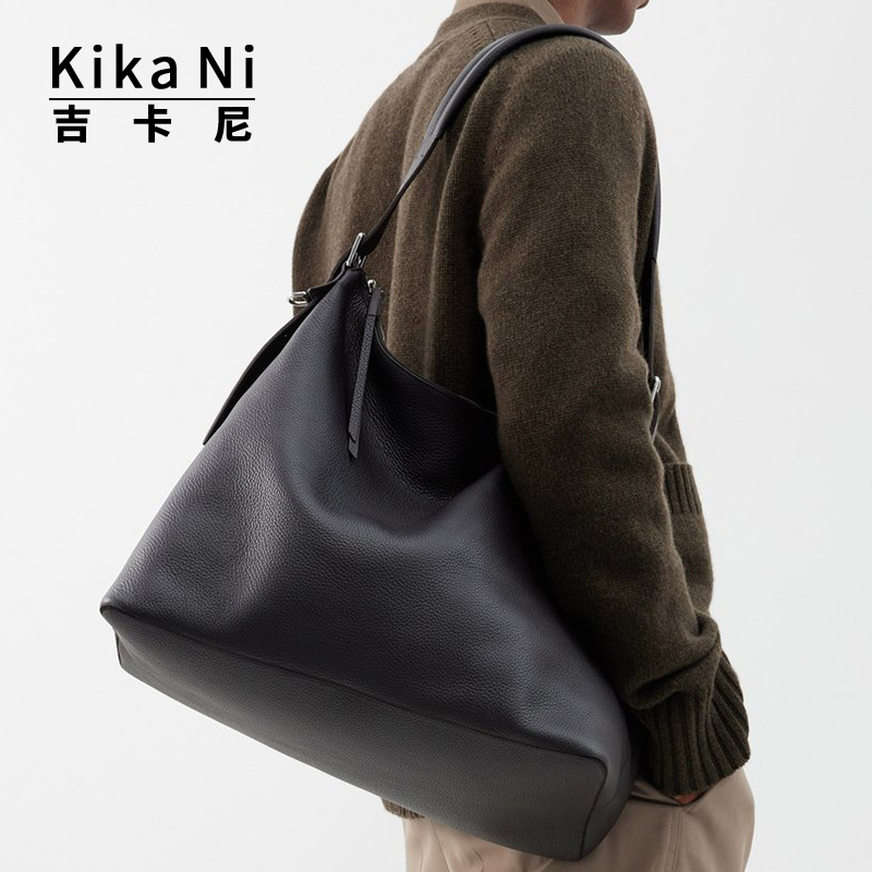 Jikani Niche Casual Men's Large Leather Shoulder Bag Large Capacity Tote Bag Designer Commuter Crossbody Bag Jikani Niche Casual Men's Large Leather Shoulder Bag Large Capacity Tote Bag Designer Commuter Crossbody Bag
