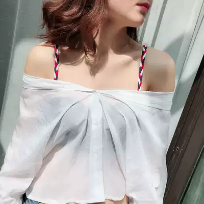 (Buy 2 get 1 free)New hand-woven twist wide hook shoulder strap shoulder bra underwear with leaky shoulder clothing with adjustable