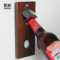Shake the same recommended net red creative beer screwdriver bottle opener refrigerator magnet wall hanging magnet solid wood bottle opener