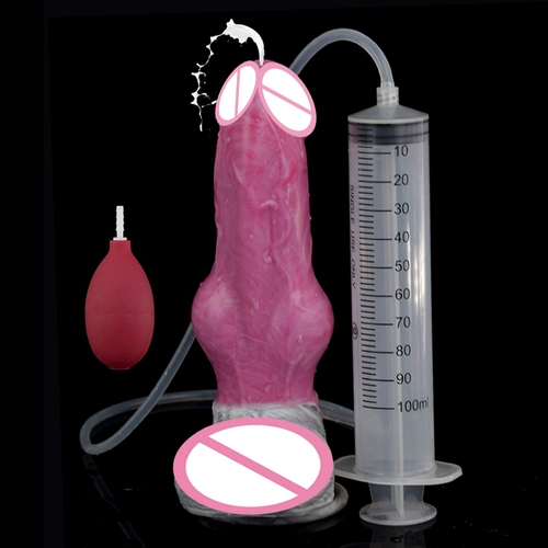Эякуляция собачьего узла с пенисом с присосками силиконовой сквирт Sprray