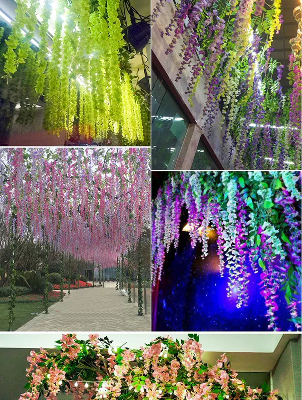 Hoa giả hoa wisteria mô phỏng hoa violet hoa nho mái nhà đám cưới trang trí trong nhà nho cảnh bố trí cây leo - Hoa nhân tạo / Cây / Trái cây