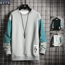 2020 Spring Korean version of the Tide brand loose clothes mens color wild coat ins students handsome round neck clothes