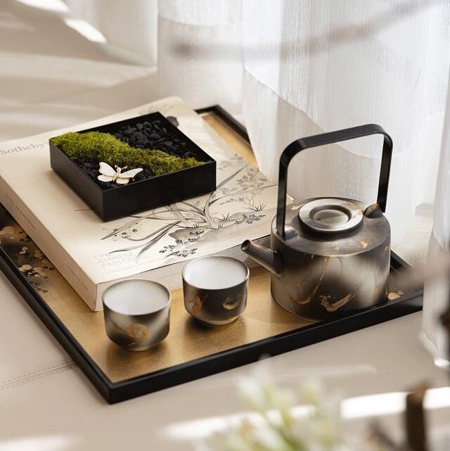 ten Mifang Garden New Chinese style Plate House Clubhouse Sale Office of tea Tea fruit tray Decorative Book Tray Combination Ornament Swing-Taobao