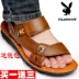 Playboy dép mùa hè nam da bãi biển đôi dép giản dị hai với hở ngón trượt dày Sandal