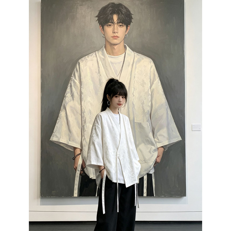 New Chinese-Style Cardigan Robe Top for Men and Women, Autumn Loose-Fitting Hanfu Jacket, Relaxed Short Coat, Practice Clothing New Chinese-Style Cardigan Robe Top for Men and Women, Autumn Loose-Fitting Hanfu Jacket, Relaxed Short Coat, Practice Clothing