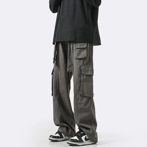 Штаны, осенние джинсы для отдыха, в американском стиле, изысканный стиль, свободный прямой крой