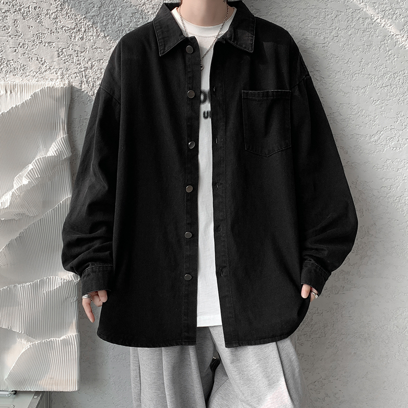 Black Denim Jacket for Men, Summer Thin Style, Youth Boys' Shirt Jacket, 2026 New Spring Men's Shirt Fashion